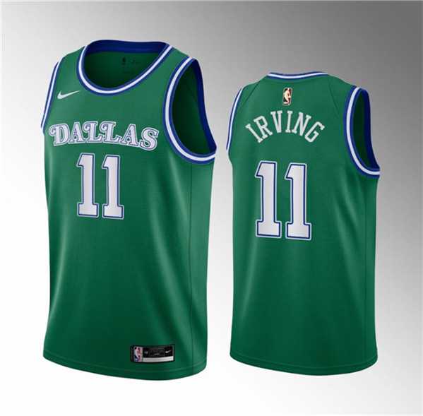 Men%27s Dallas Mavericks #11 Kyrie Irving Green Classic Edition Stitched Basketball Jersey Dzhi->dallas mavericks->NBA Jersey